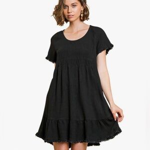Umgee Elegant Black Mini Dress